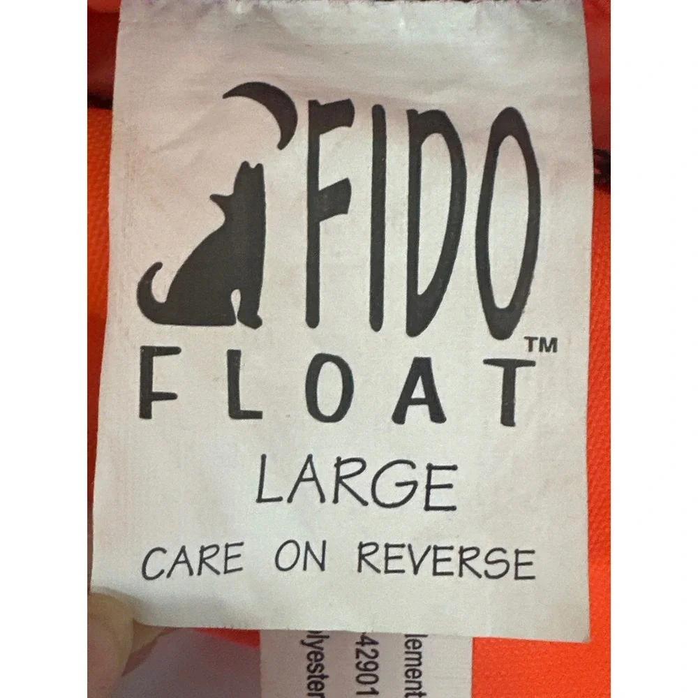 Fido Float Dog Life Jacket Neon Orange Large Pet Safety Vest PFD with Handles